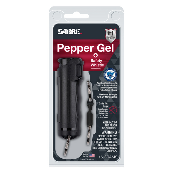 Sabre 2-IN-1 Pepper Gel | Whistle and Keychain