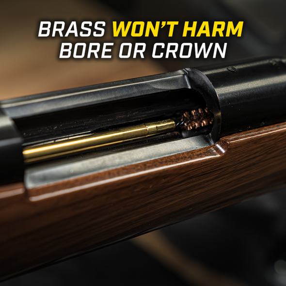 Gun Cleaning Rod | 1-Piece Brass with Rotating/Fixed Handle 36"