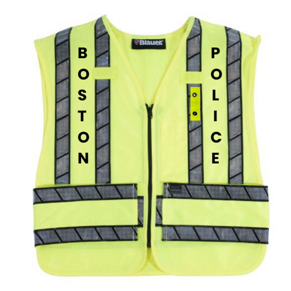 Oralite Zip-Front Safety Vest with BOSTON POLICE Logo