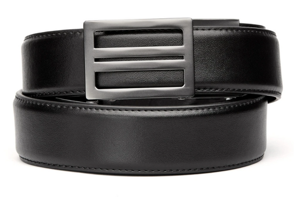 Black Casual Leather Gun Belt 1.5"