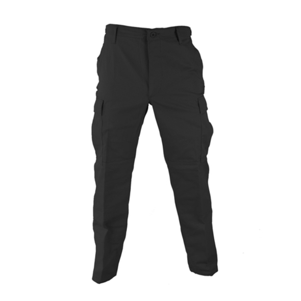 Black Zip Fly Poly Cotton Ripstop BDU Pants