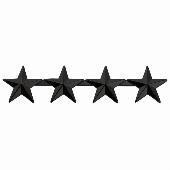 4-Stars 1/2″ Black Collar Pins | Sold in Pairs