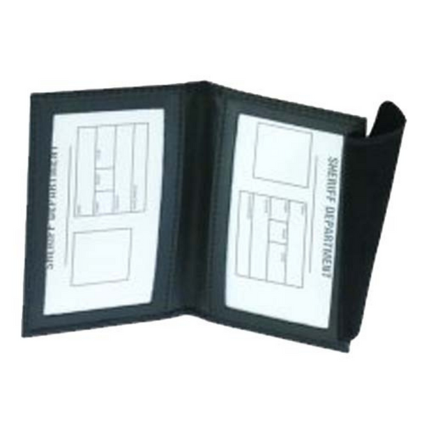 Bi-fold Dress ID Case with Two  Windows in Leather Bi-fold Dress ID Case with Two  Windows in Leather