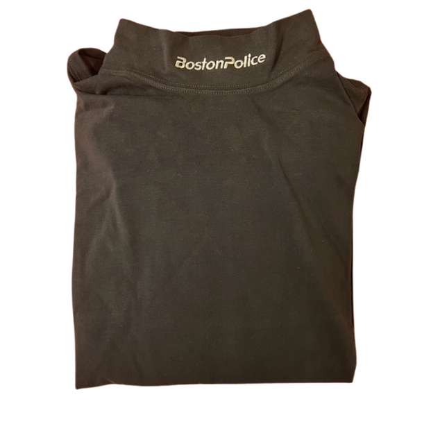 Boston Police SILVER Embroidered Mock Turtleneck Boston Police SILVER Embroidered Mock Turtleneck