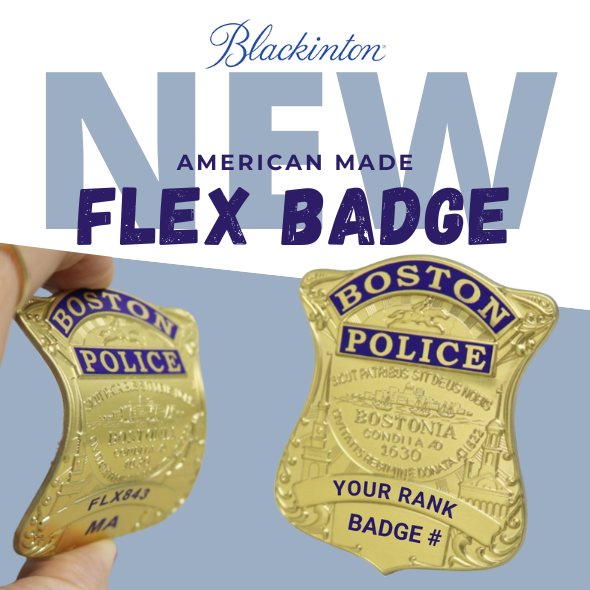 Blackinton Boston Police FlexBadge is a versatile, lightweight alternative to traditional metal badges, offering flexibility and durability without compromising on appearance.
