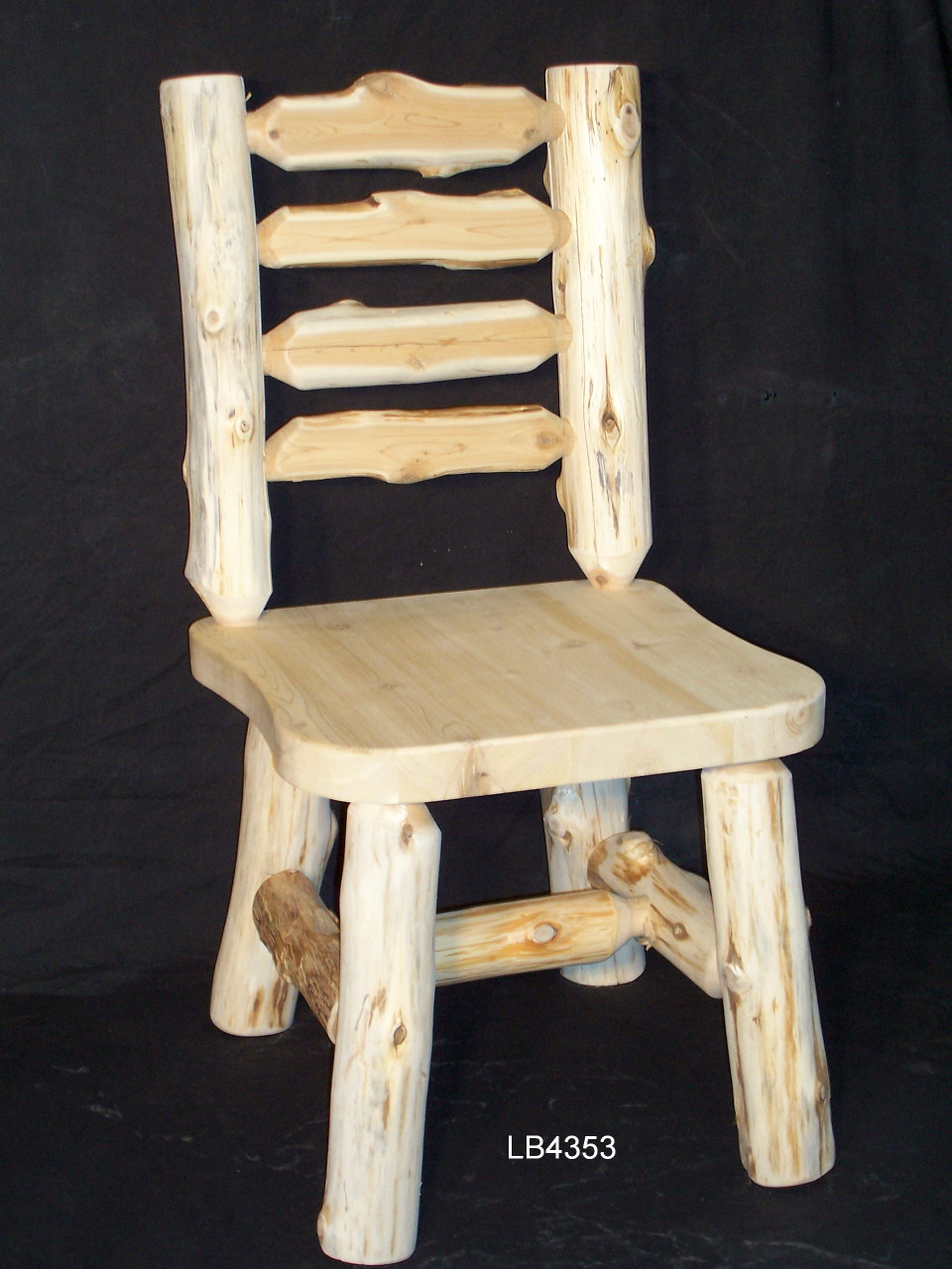 Hand Peeled Cedar Log Ladder Back Chairs Lb4353 Lb4353arm