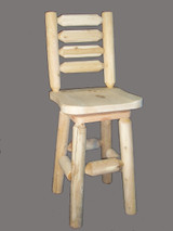 Cedar Log Ladder Back Stools With Swivel - LBS1001-24, LBS1001ARM-24, LBS1001-30, LBS1001ARM-30