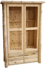 Rustic Hand Peeled Cedar Log Gun Cabinets - CHP5022, CHP5023, CHP5024