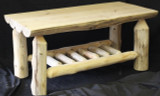 Hidden Lake Hand Peeled Half Log Coffee Table - HLHLC