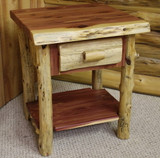 Hand Peeled Red Cedar 1 Drawer Nightstand - HLRC1DRW