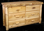 Alpine Hand Peeled Cedar Log 6 Drawer Dresser - AHP6DD