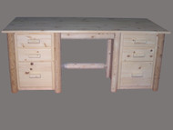 Cedar Log Double Pedestal Desk - C4058