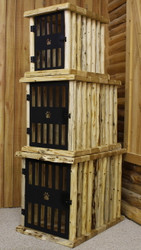 Hand Peeled Cedar Log Dog Crate -HLDC