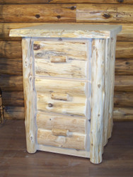 Hand Peeled Cedar Log 3 Drawer Night Stand - CHP5018