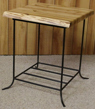 Hidden Lake Live Edge Cedar & Metal End Table - HLCME