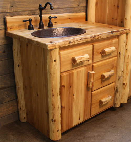 Hidden Lake Rustic Log Vanity 24" - 42"