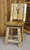 2 Panel Cedar Log Cut-Out Back Stool With Swivel - 2PCO8234