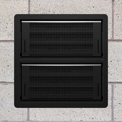 Smart Vent 1540-511 Black Dual Function Double Stacker Block Wall 16" x 16" Flood Vent