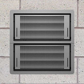 Smart Vent 1540-511 Gray Dual Function Double Stacker Block Wall 16" x 16" Flood Vent