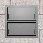 Smart Vent 1540-521 Gray Insulated Double Stacker Block Wall 16" x 16" Flood Vent