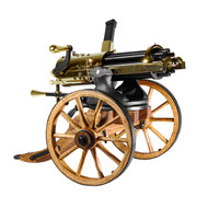 9 MM "Golden" Gatling Gun w/ Oak Carriage