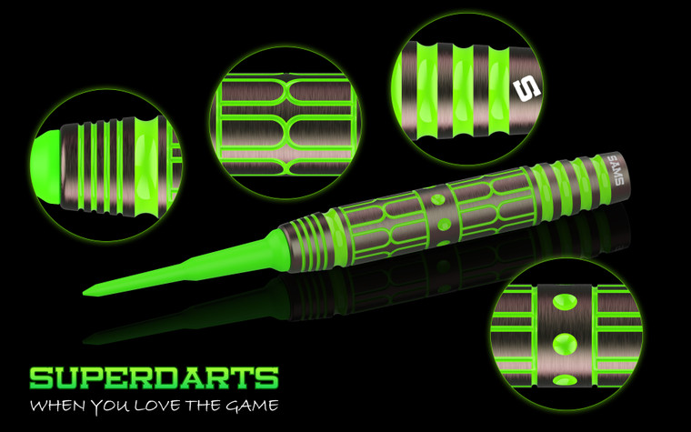 SUPERDARTS "CHRIS SAMS" 17G SOFT TIP BLACKOUT VERSION