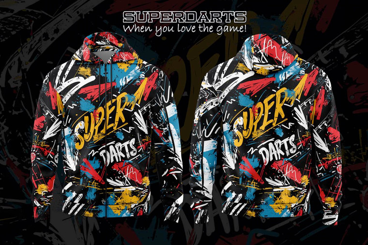 SUPERDARTS Graffiti Zip-up Hoodie