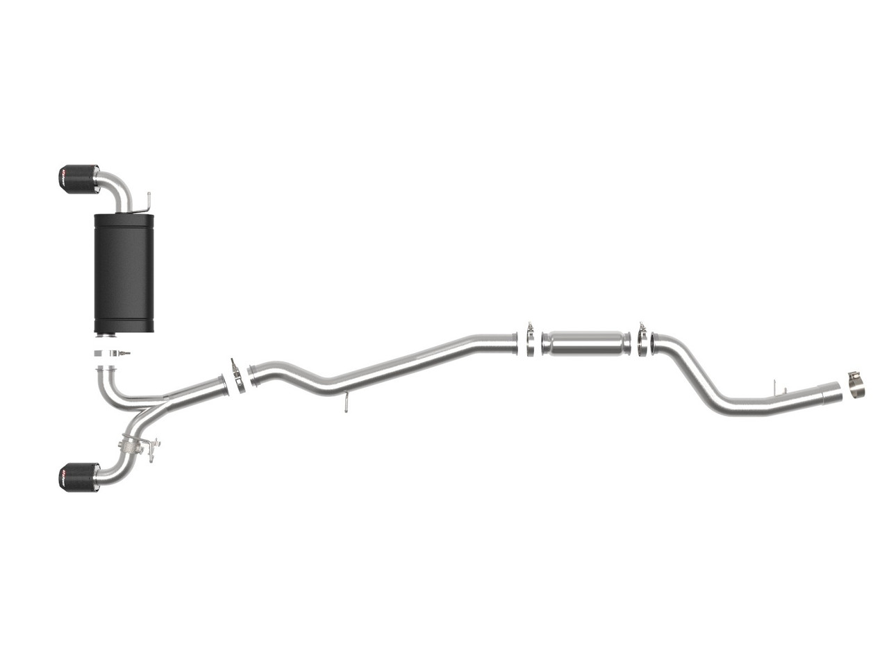 Toyota Takeda 3" to 2.5" 304 Stainless Steel Cat-Back Exhaust w/Carbon Fiber Tip - aFe POWER 49-36043-C