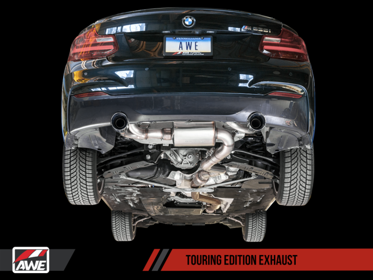 BMW Touring Edition Axle Back Exhaust with Chrome Silver Tips - AWE Tuning 3010-32028