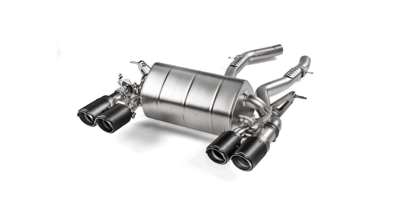 BMW Slip On Line Axle Back Exhaust with Carbon Fiber Tips - Akrapovic S-BM/T/4H