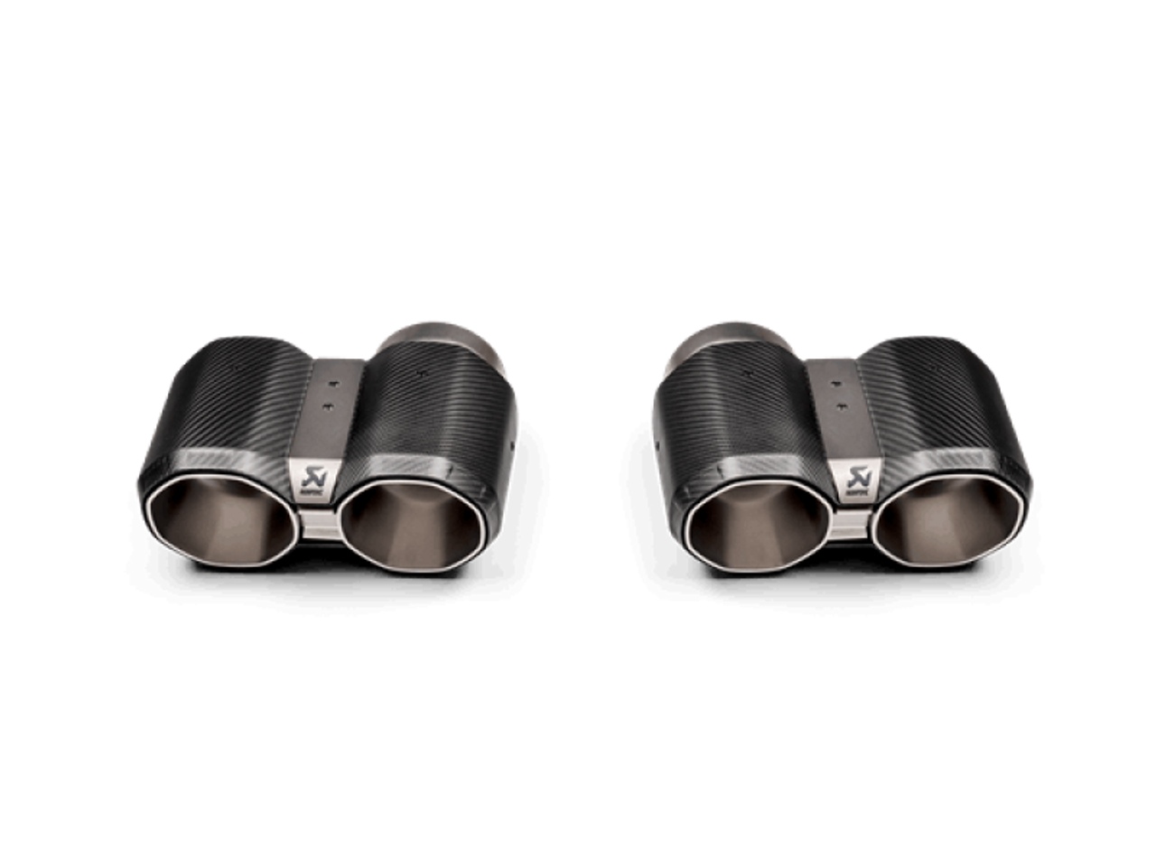 BMW Black Carbon Fiber Tail Pipe Set - Akrapovic TP-CT/69
