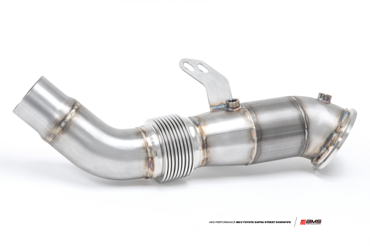 Toyota GR Supra A90 Street Downpipe w/GESI Catalytic Converter - AMS Performance 38.05.0001-2