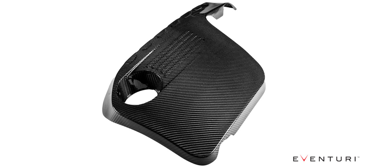 BMW Black Carbon Fiber Engine Cover - Eventuri EVE-F8XM-CF-ENG