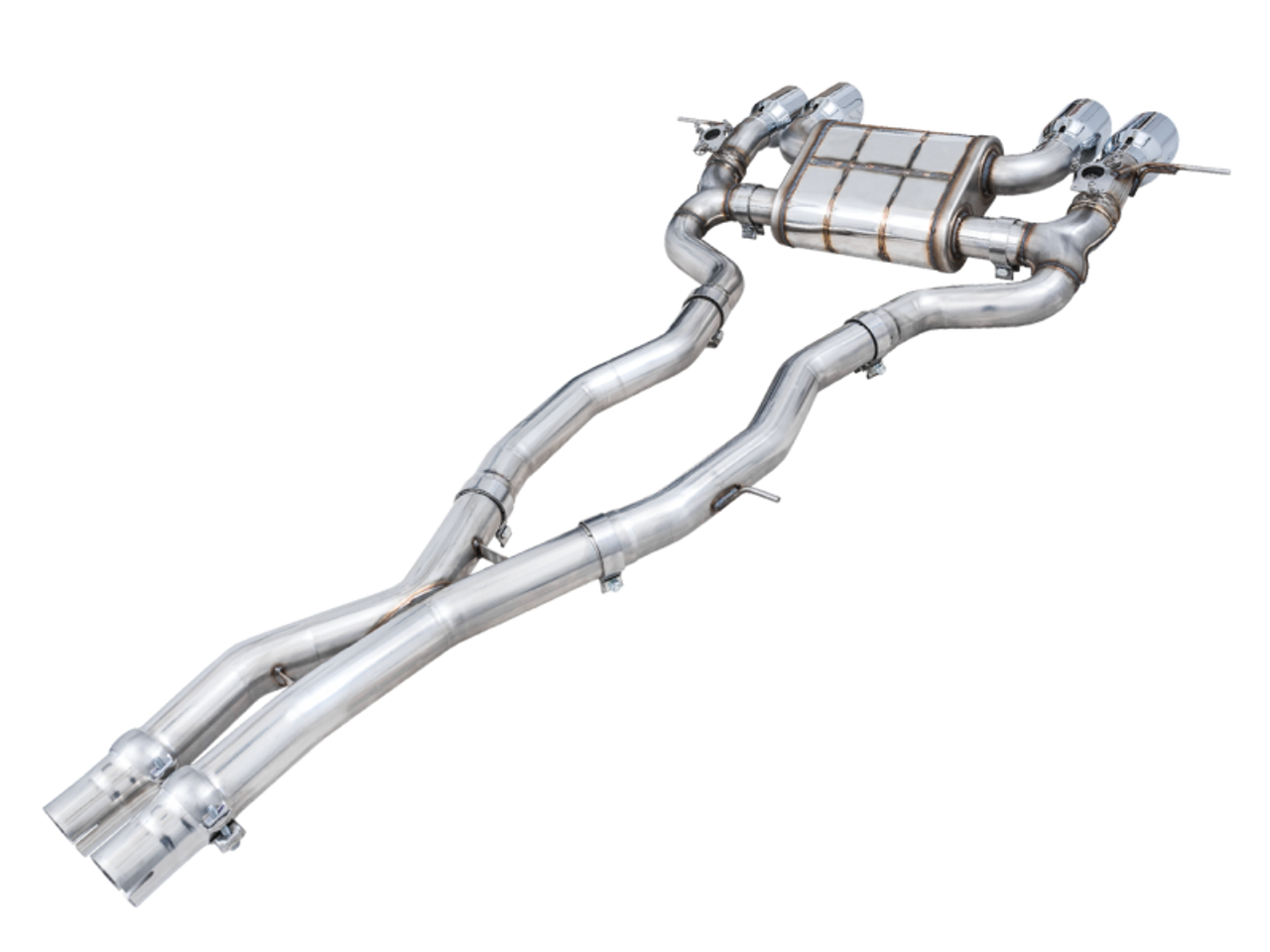 BMW Switch Path Cat Back Exhaust with Chrome Silver Tips - AWE Tuning 3025-43480