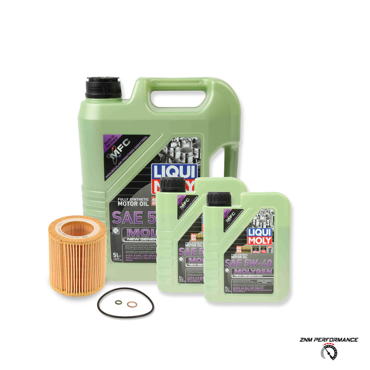 BMW 5W-40 Molygen Oil Change Kit - Liqui Moly 11427854445LM4