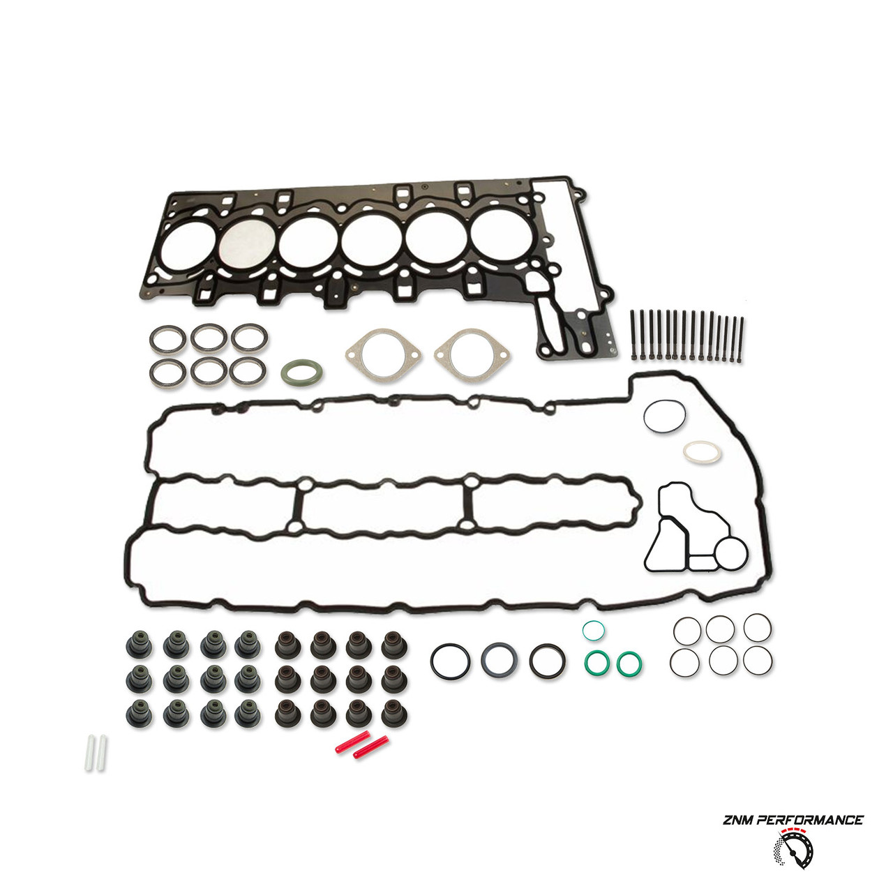 BMW Cylinder Head Gasket Set with Cylinder Head Bolt Set - Elring 11127572758
