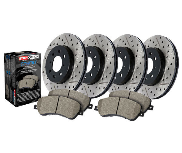 BMW Front and Rear Street Drilled and Slotted Brake Kit - StopTech 935.34023