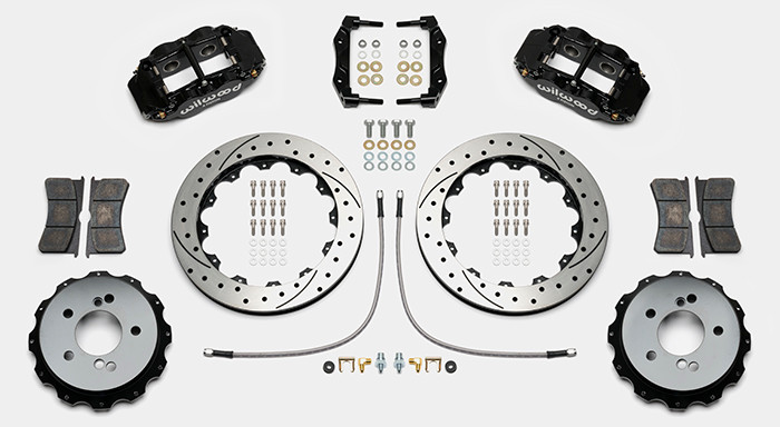 BMW Rear Black Forged Narrow Superlite 4R Big Brake Kit - Wilwood 140-14752-D