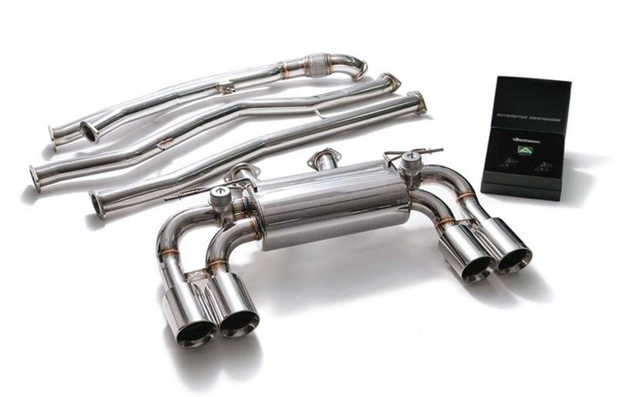 BMW Stainless Steel Valvetronic Catback Exhaust System with Chrome Tips - Armytrix BMF87-QS38C