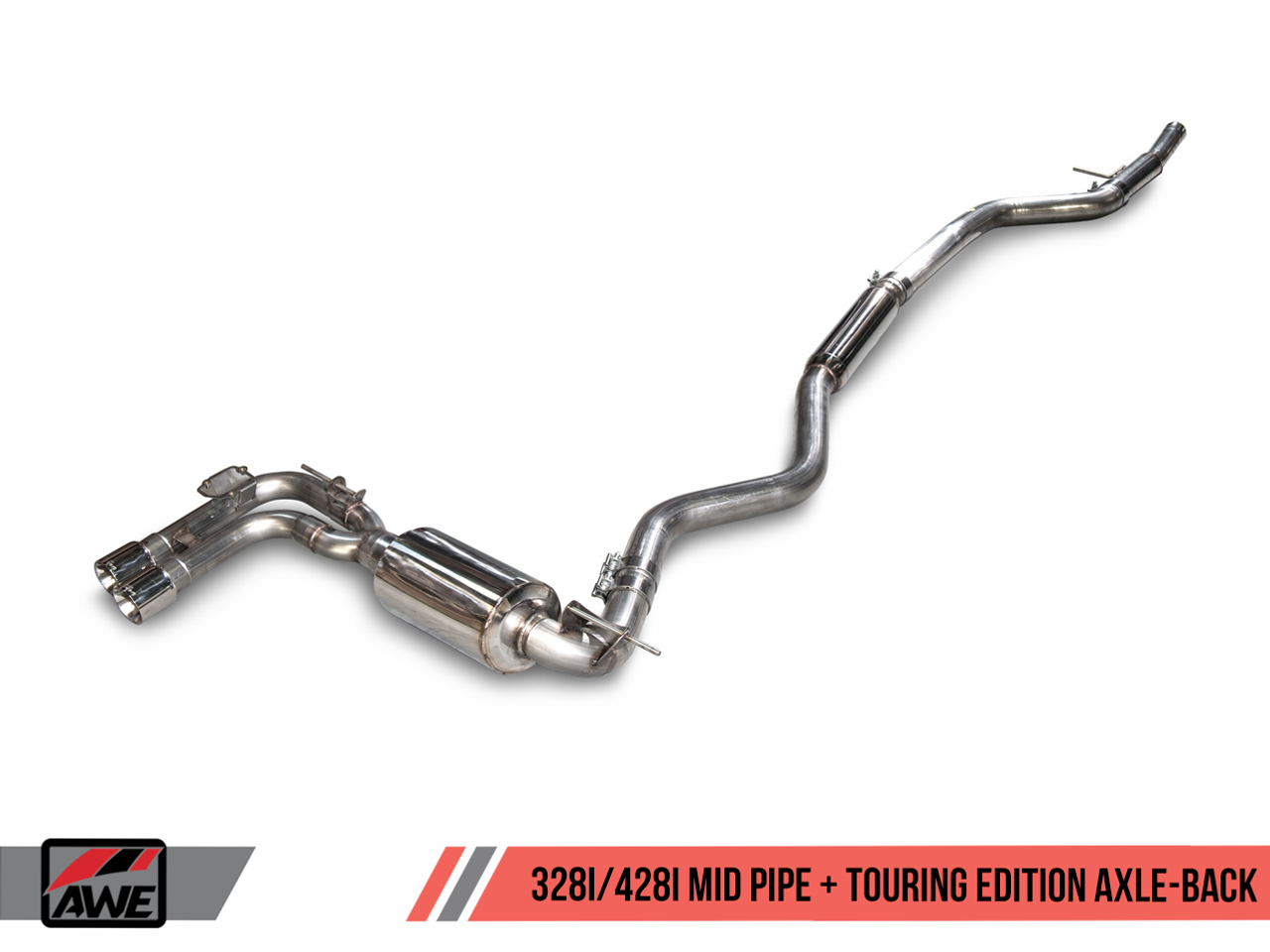 BMW Touring Edition Axle Back Exhaust with Chrome Silver Tips - AWE Tuning 3010-22022