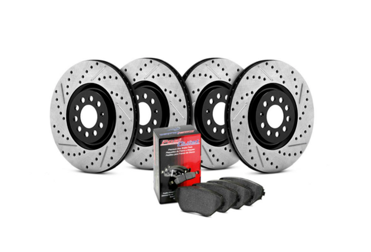 BMW Front and Rear Street Drilled and Slotted Brake Kit - StopTech 935.34113