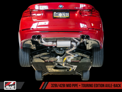 BMW Touring Edition Quad Outlet Axle Back Exhaust with Chrome Silver Tips - AWE Tuning 3010-42042