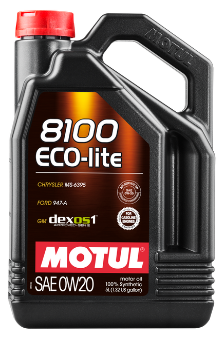 Motul 0W-20 8100 Eco-Lite Engine Oil (5L) - Motul 108536