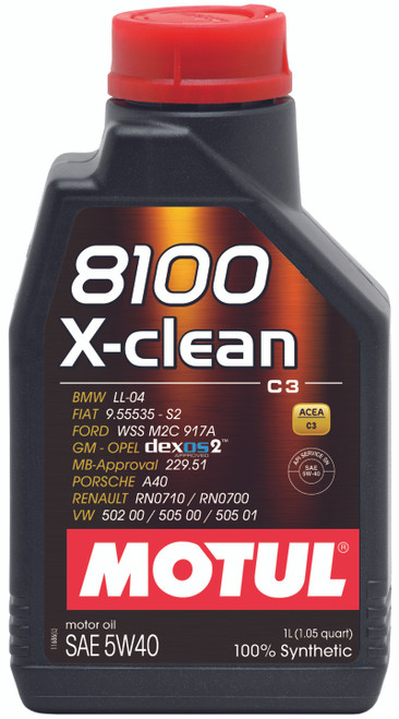 Motul 5W-40 8100 X-Clean C3 Engine Oil (1L) - Motul 102786