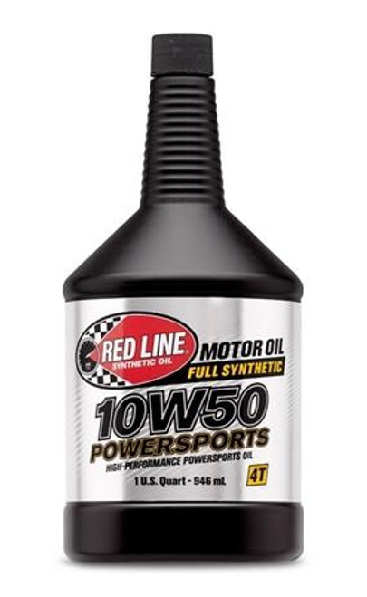 Red Line 10W-50 Powersports Synthetic Engine Oil (1QT) - Red Line 42604