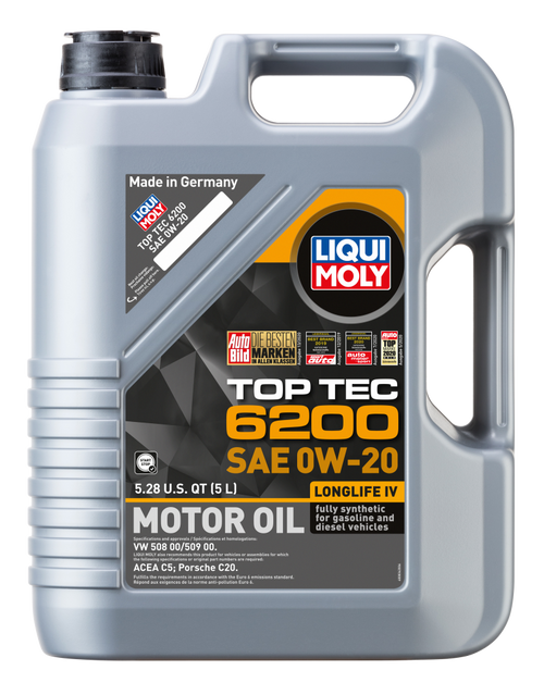 Liqui Moly 0W-20 Top Tec 6200 Engine Oil (5L) - Liqui Moly LM20238