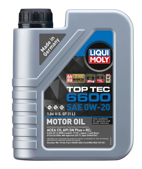 Liqui Moly 0W-20 Top Tec 6600 Engine Oil (1L) - Liqui Moly LM22044