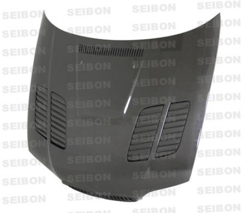 BMW E46 GTR-Style Carbon Fiber Hood - Seibon Carbon HD0205BMWE462D-GTR