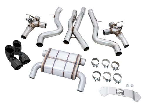 BMW SwitchPath Cat Back Exhaust with Diamond Black Tips - AWE Tuning 3025-43074