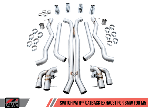 BMW SwitchPath CatBack Exhaust with Chrome Silver Tips - AWE Tuning 3025-42062